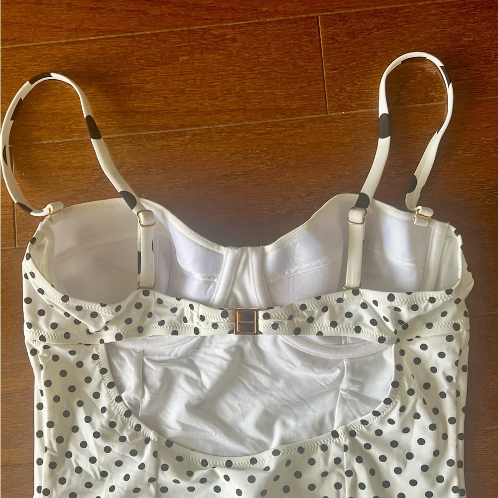 Dolce & Gabbana Black and White Polka Dot One Piece Swimsuit - Picture 4 of 4